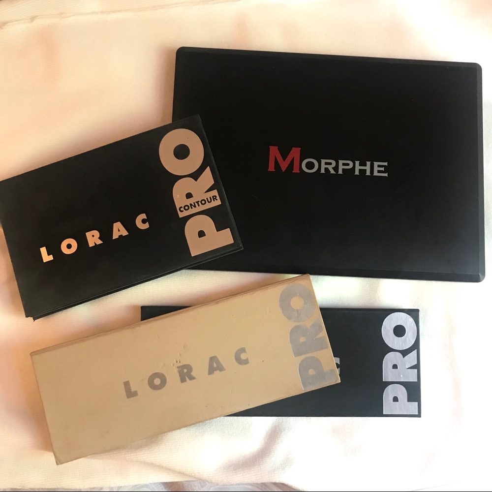Morphe Eyeshadow palette & 3 lorac PRO palettes